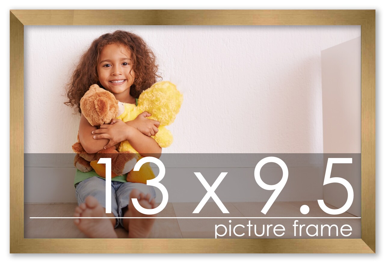 13x9.5 Solid Wood Picture Frame with UV-Resistant Acrylic & Acid-Free Backing, Available in 6 Finishes: Matte Black, Matte White, Metallic Bronze, Silver, Natural Wood Grain & Mahogany